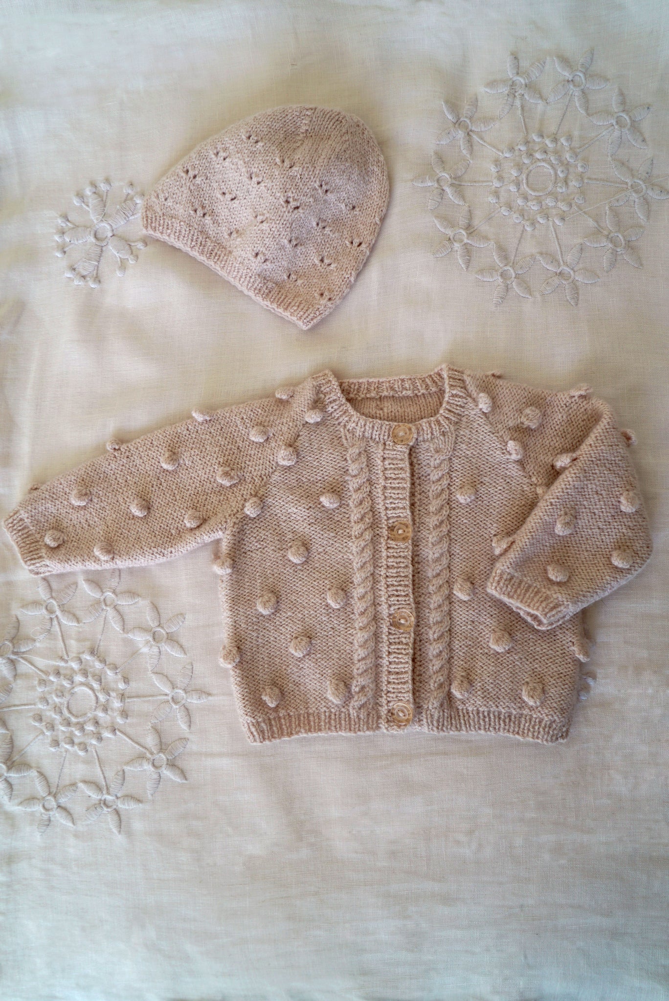 Lisa F Bowie Cardigan and Hat BC90