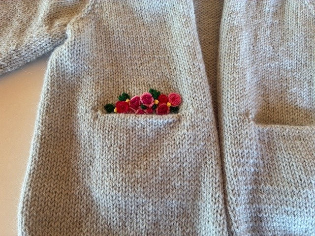 Hand Knit Copenhagen Flowery Cardigan (Ref Cop)