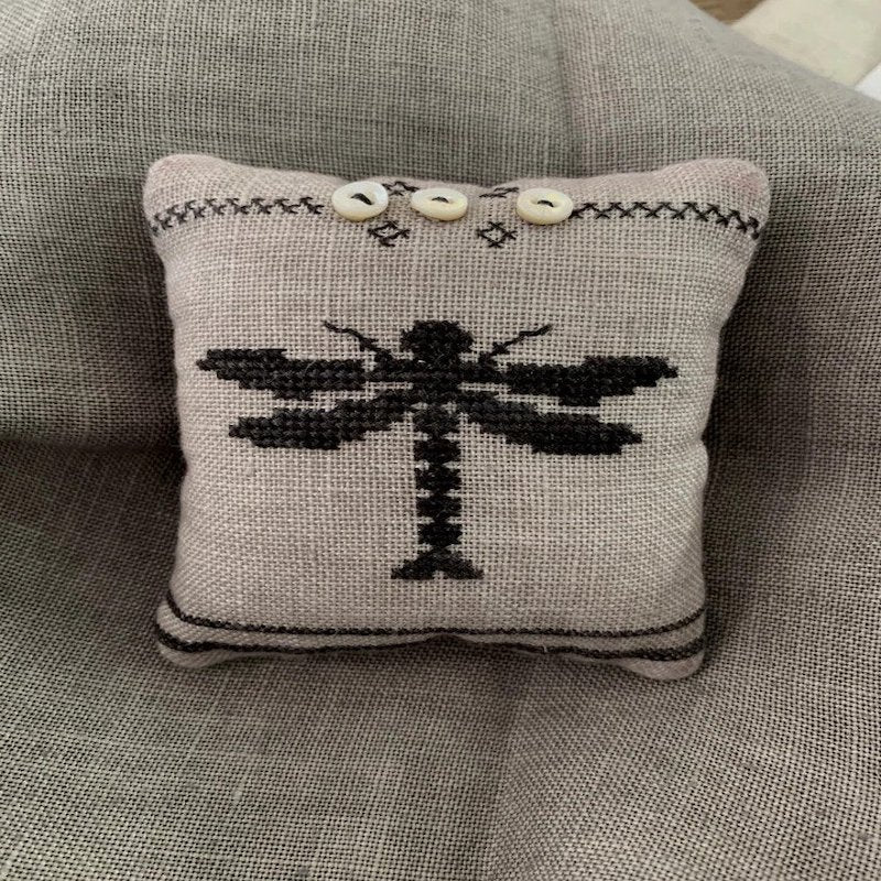 Kiwi Stitch Cross Stitch Chart Dragonfly Pillow