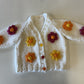 Hand Knit Childs Acrylic Flower Cardigan (Ref: AFC)