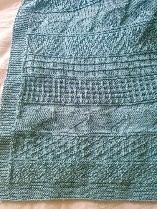 Knitting Kit Hearts and Stars Baby Blanket