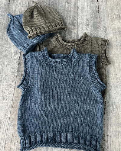 Kiwi Knit Pattern Rudy Vest and Hat