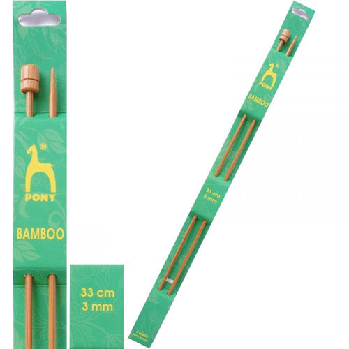Pony Knobbed Bamboo Straight Needles