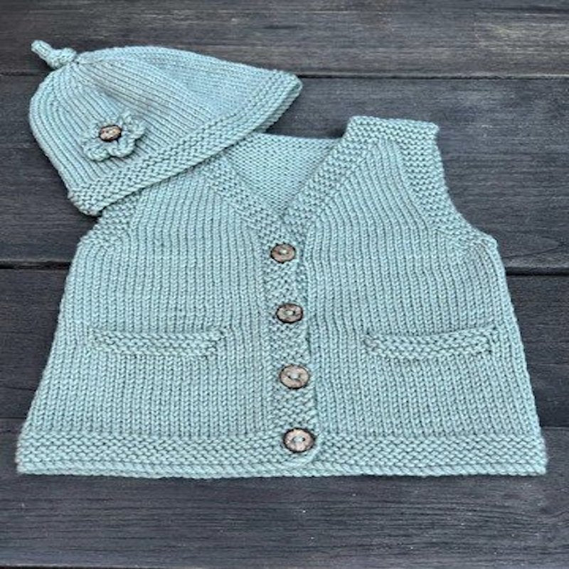 Kiwi Knit Pattern Ava and Archies Vintage Vest and Hat