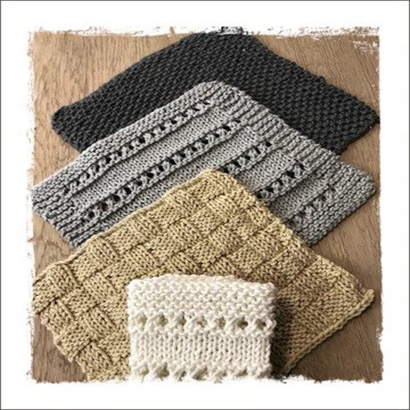 Kiwi Knit Pattern Cotton Washcloth